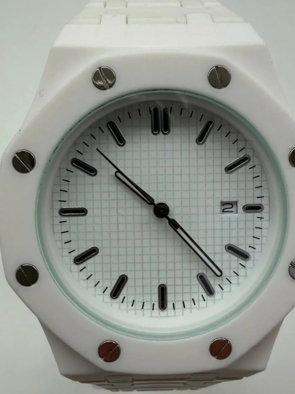 Lorinco AP-RP Men's Unisex White 43mm Quartz Day Date Watch NEW NO BOX